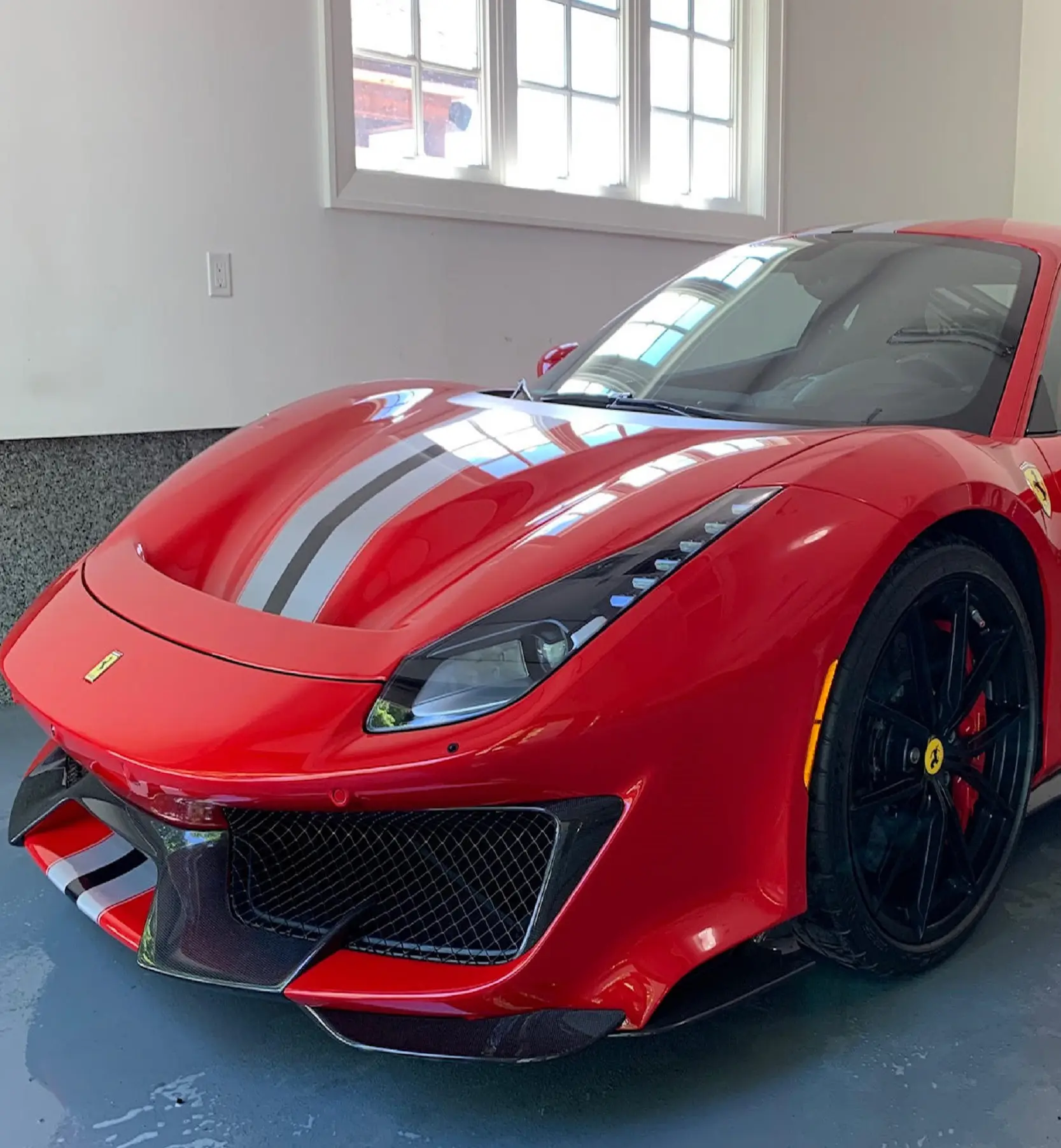 Red ferrari 488 pista - ceramic coating